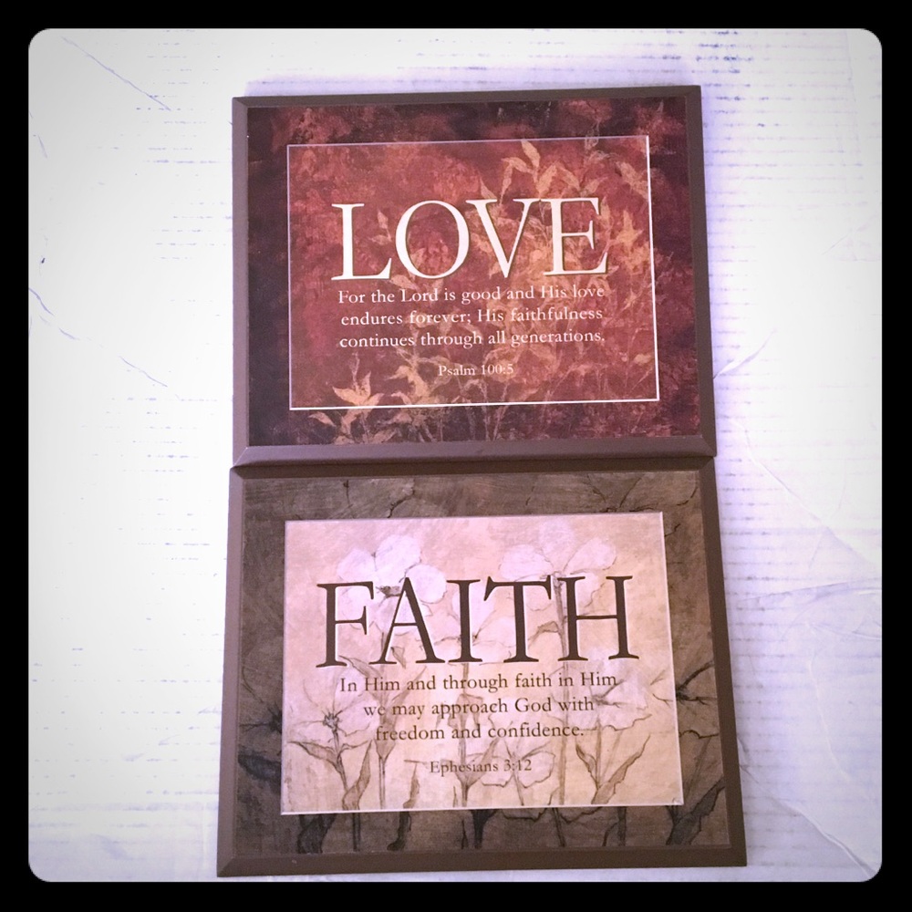 Faith and Love wall plaques 8x10.